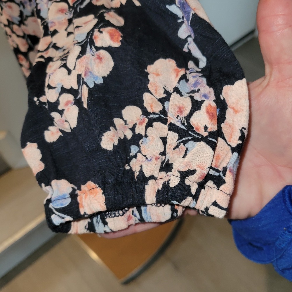J Jill Floral Print popover Blouse Long XL Momcore Designer Beachy Summer Comfy - Picture 3 of 9
